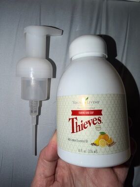 Never openedYoung Living Thieves Foaming Hand Soap - White Bottle with Red Label